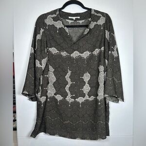 Violet & Claire Brown/Gray/White Patterned Tunic. Size 1X #career #weartowork